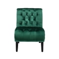 thumbnail image 5 of Living Room Accent Chair, Curved Back Leisure Chair, Single Armless Sofa Chair with Tufted Back and Solid Wood Legs, Upholstered Lounge Chair Side Chair for Bedroom Apartment Office, Green, 5 of 7