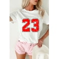 thumbnail image 3 of Women's White Number 23 Casual T-Shirt with Cracking Print for Summer | [ZhiHiMeRi] | 2XL, 3 of 8