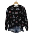 thumbnail image 2 of Yteetum Christmas Sweatshirts for Women Oversized Crewneck Loose Pullover Hoodless Sweatshirts Tops Womens Casual Round Neck Xmas Graphic Print Long Sleeve Fall Sweatshirts Fall Clothes Clothes, 2 of 6