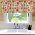 thumbnail image 6 of Summer Watercolor Flowers Window Valance for Kitchen, Colorful Floral Linen Background Rod Pocket Short Curtain for Small Windows, Light Filtering Decorative Valance, 54 x 18 Inch, 1 Panel, 6 of 9
