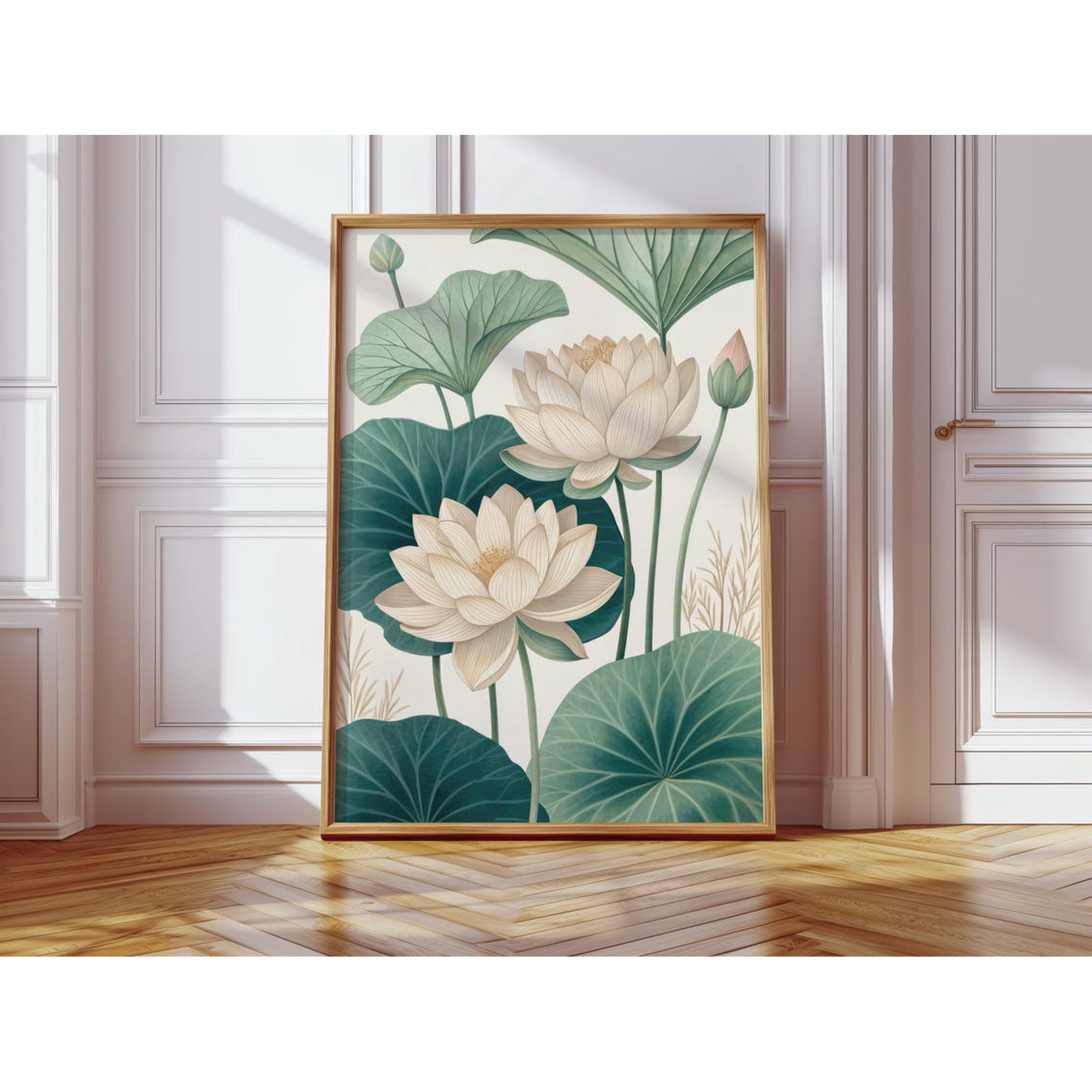 Lotus Botanical Wall Art Print Zen Decor
