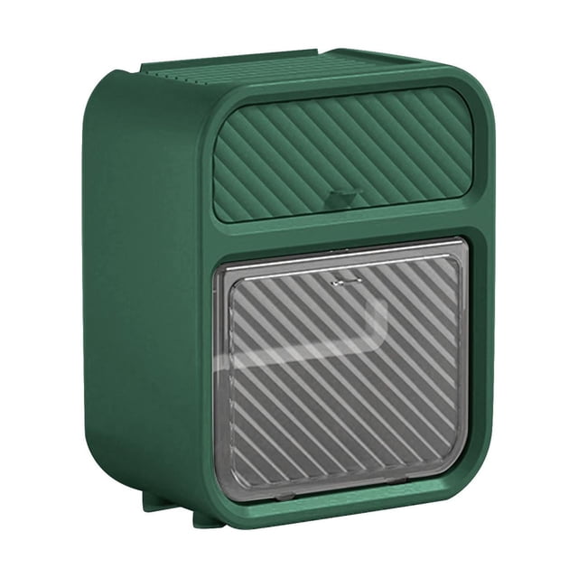 jifeng Bathroom Organizer Self Adhesive 2 Tier Punch Wall Mount Rectangular Tissue Dark Green