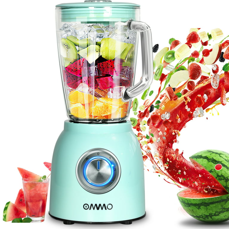 OMMO 1.5L Professional Blender for Kitchen, for Smoothies Frozen Drinks Ice  Crush, Red
