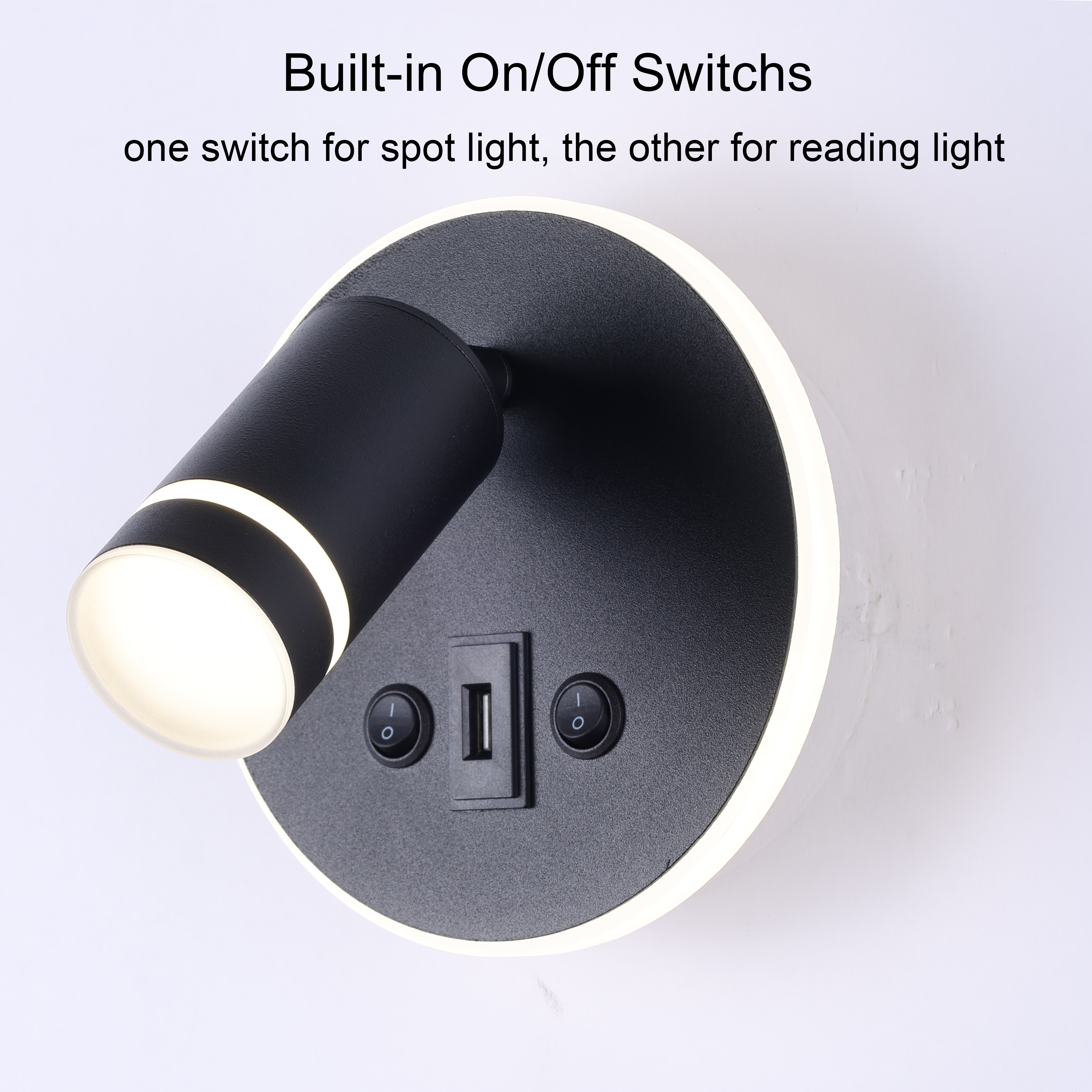 Maichis 12V LED RV Wall Sconce Light Fixture with ON/Off Switch and USB Charging Port, RV LED Bedside Reading Lamp, 4000K Nature White Interior Light for RV, Marine, Motorhome