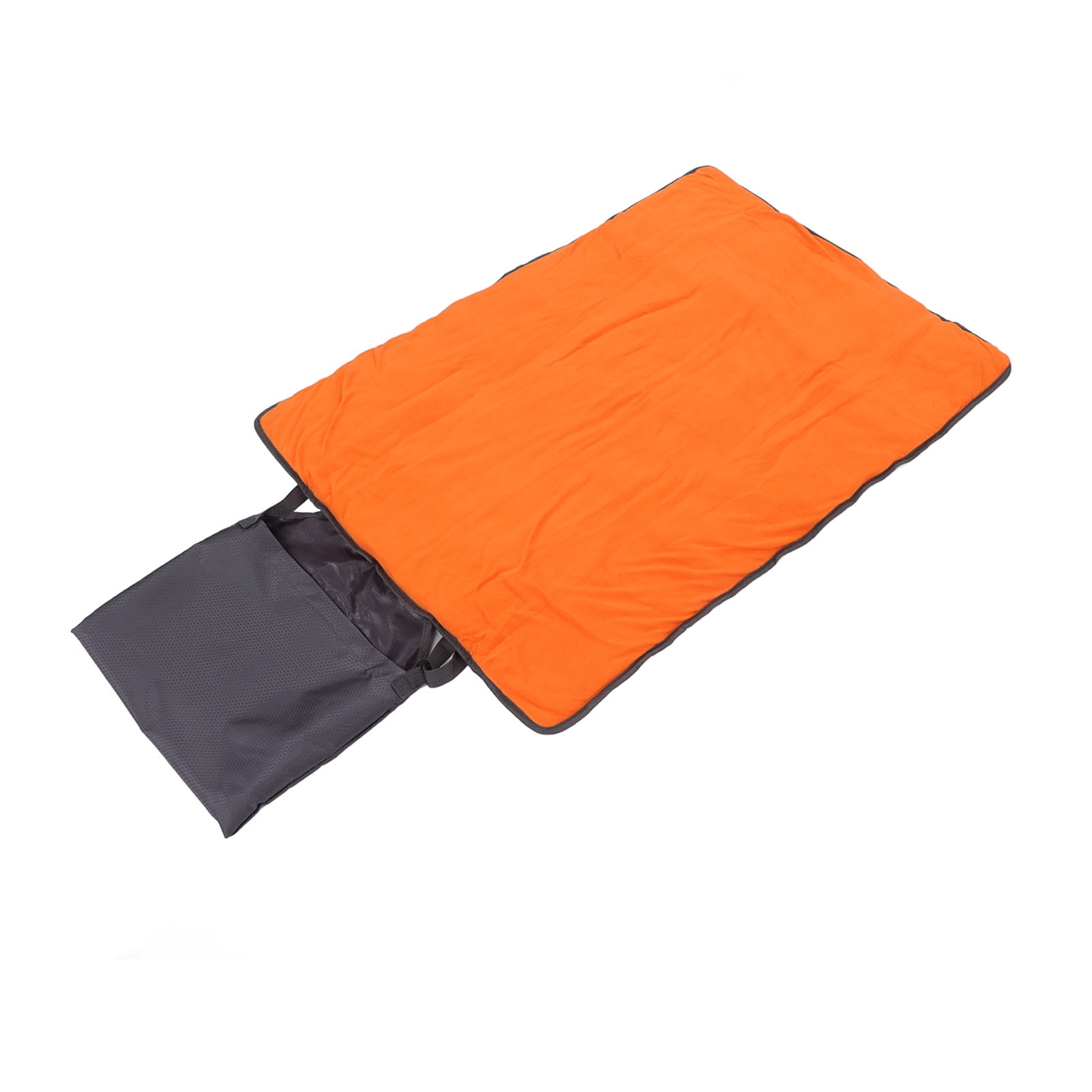 BIMZUC Outdoor Pet Mat Reversible Waterproof Machine Washable Portable Dog Sleeping Pad for Puppy Camping Travel Gray with Orange Polyester Layer 12.99 inches / 33.0 cm Bed Cushion