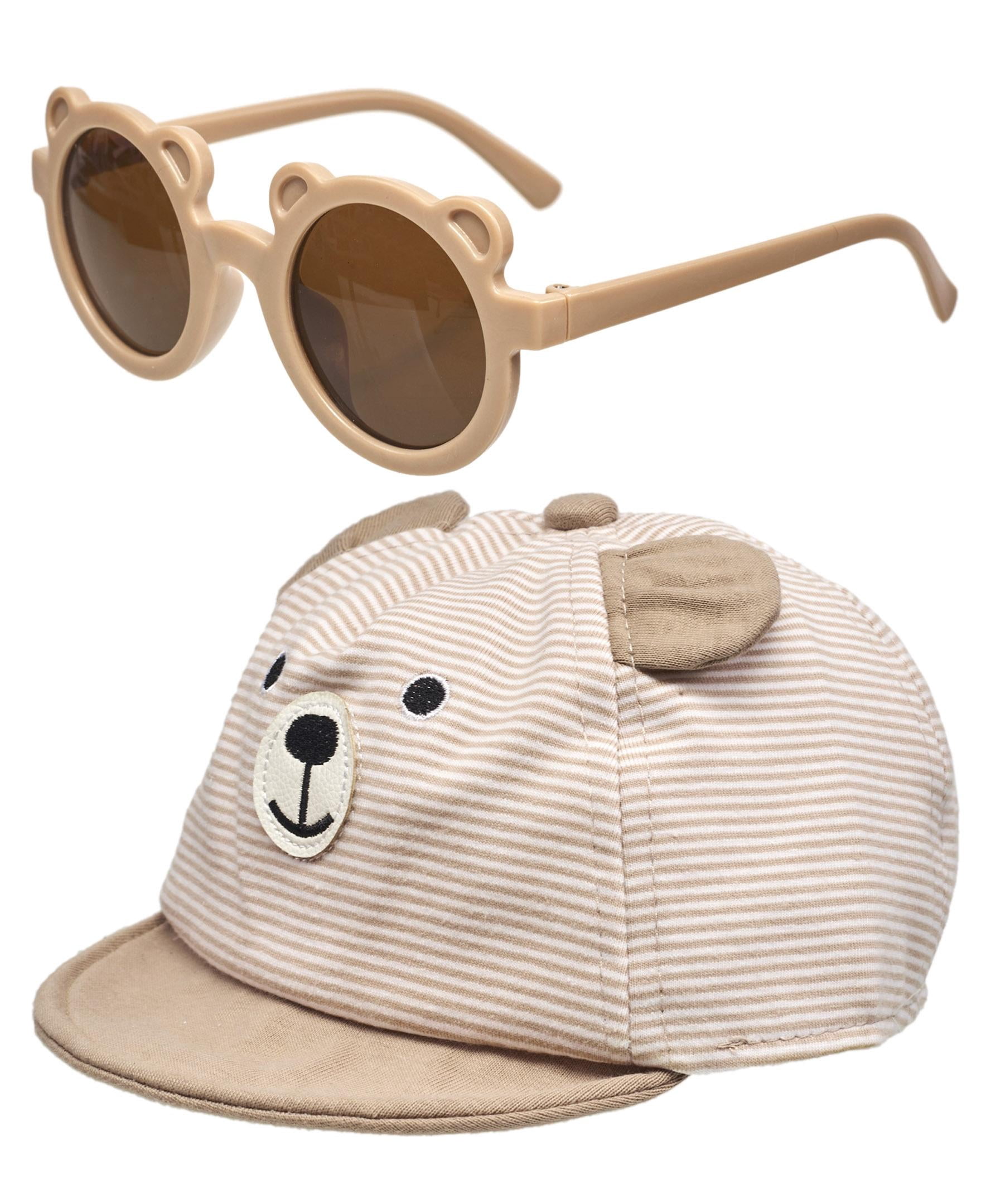 Wander & Dream Infant Bear Hat & Sunglasses Set for Boys & Girls (Infants) in Tan
