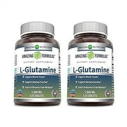 Amazing Formulas L Glutamine 1000mg 120 Tablets (Non-GMO,Gluten Free) - Pack of 2