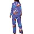 thumbnail image 2 of Renewold Piano Santa Button Pajama for Women Trendy Soft Christmas Theme Scoop Neck Pjs Pants Set of 2 Thermal Sleepwear Skin Friendly Nightwear Size XS, 2 of 6