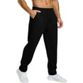 thumbnail image 5 of Men's Baggy Sweatpants Wide Leg Casual Pants Drawstring Elastic Waist Workout Athletic Jogger Sweat Pant Black 2XL, 5 of 6