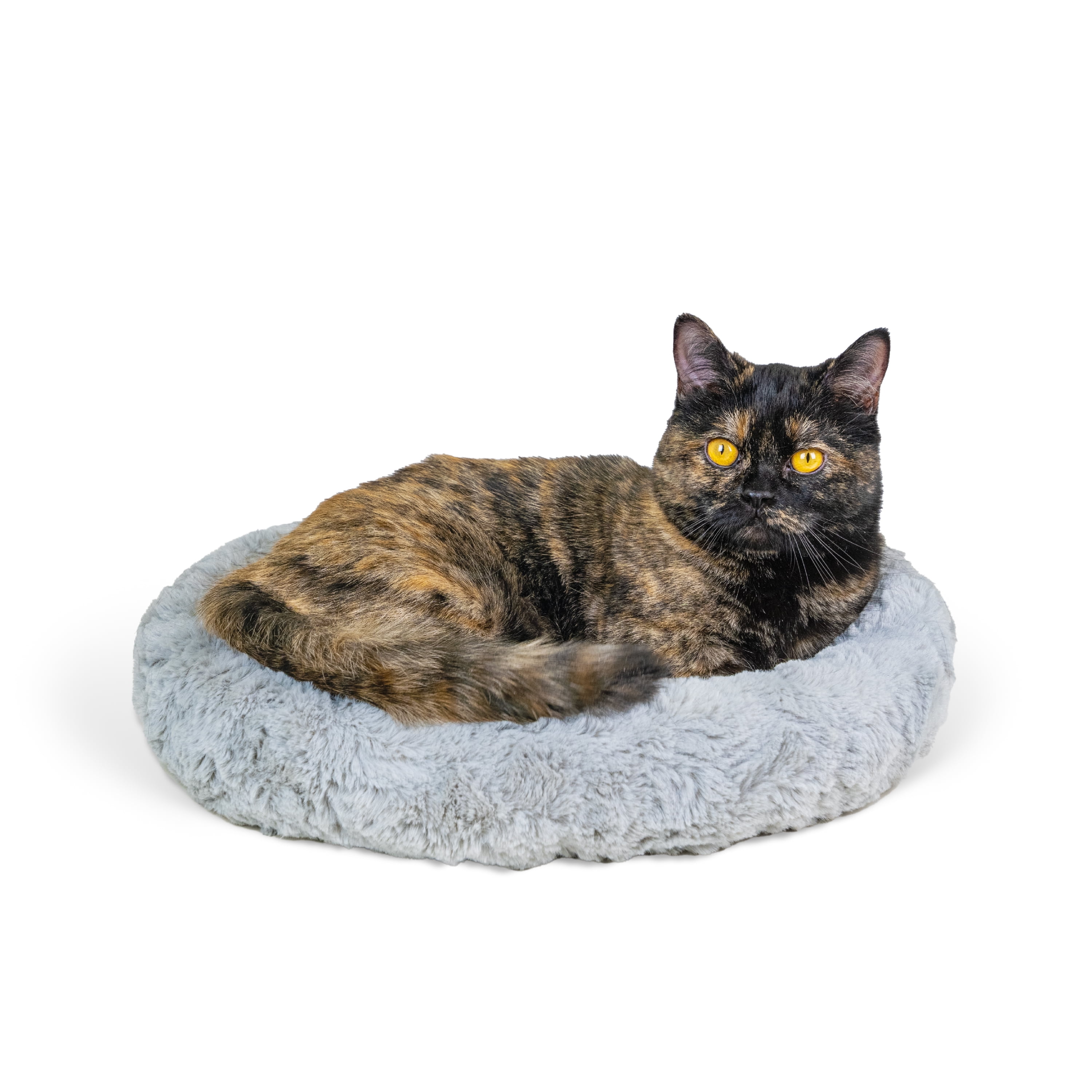 Best Friends by Sheri Faux Fur Self Warming Cat Bed 17x14 Gry