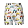 thumbnail image 4 of Lsque Mens Swim Trunks Cartoon Monster Trucks Pattern - Bathing Suit Compression Liner - Beach Swim Shorts Swimwear - (S-3XL) - Stretch Quick Dry -Medium, 4 of 9