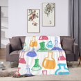 thumbnail image 3 of Super Soft Anti-Pilling Flannel Bed Blankets, Chemical Flask Print Cozy Fluffy Warm All Seasons Throw Blanket for Sofa Bedding, 40"x30", 3 of 8