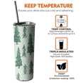thumbnail image 6 of 20oz Light Green Christmas Tree Pattern Skinny Tumblers Stainless Steel Tumbler with Lid and Straw,Vacuum Insulated Double Wall Travel Tumbler Cups with Cleaning Brush for Coffee,Tea, 6 of 6