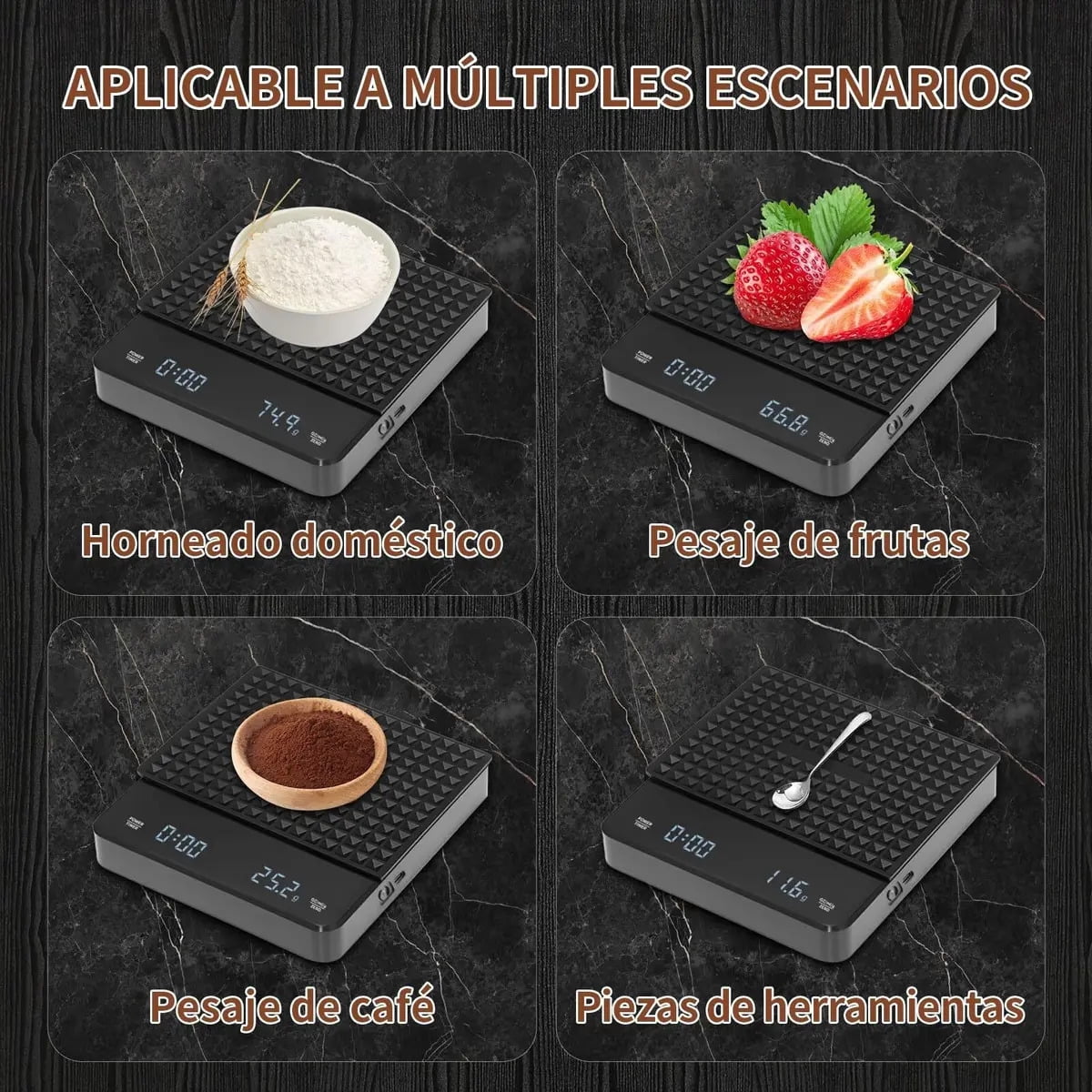 Digital Kitchen Scale, Rechargeable Coffee Scale A