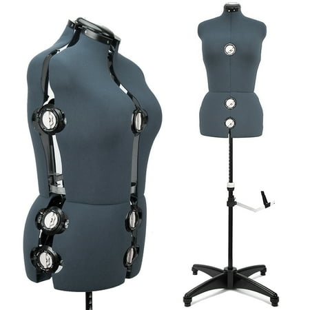 GEX Darkgray Female Fabric Adjustable Mannequin Dress Form for Sewing Women's Mannequin Body Torso with Stand Medium