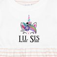 thumbnail image 4 of Inktastic Little Sister Unicorn Lil Sis Girls Baby Dress, 4 of 5