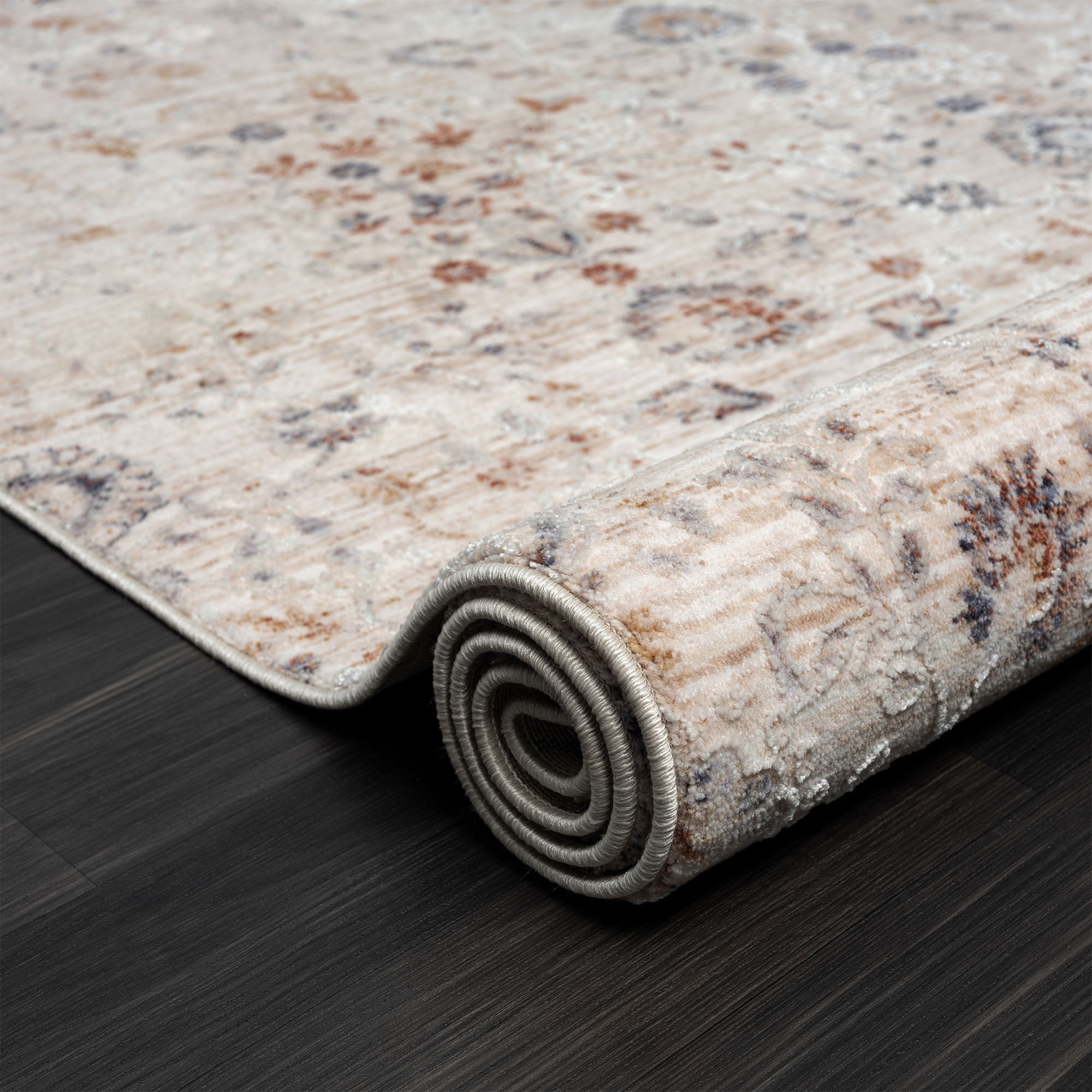 LR Home Mia 4' X 6' Beige/Red Floral Premium Ultra-Soft Indoor Area Rug