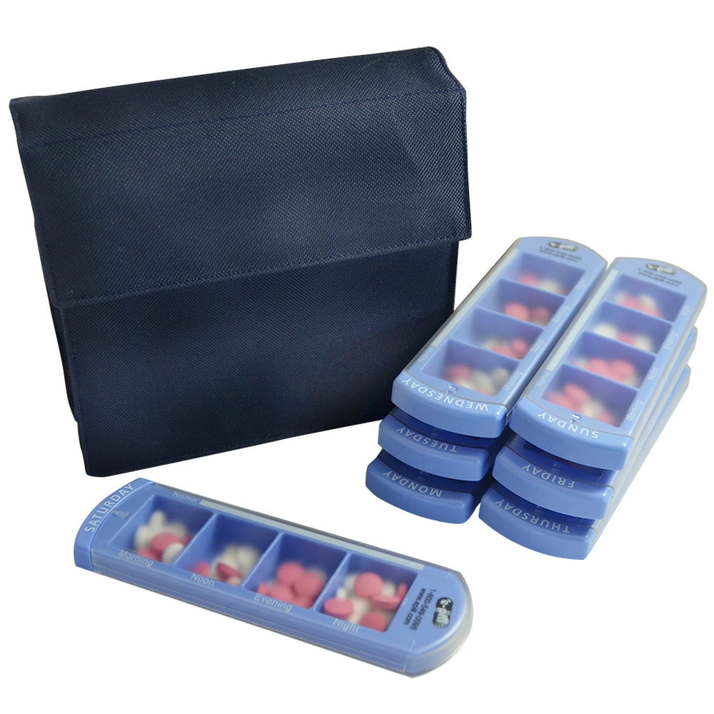 epill 7 Day x 4 Large Capacity Pill Box. Weekly Pill Box Organizer