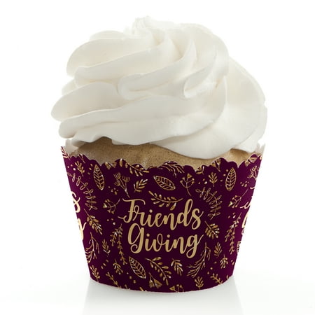 - Elegant Thankful for Friends - Friendsgiving Thanksgiving Party Decorations - Party Cupcake Wrappers - Set of 12