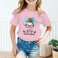 thumbnail image 2 of Toddler Girls T Shirt Kid Cute Graphic Round Neck Short Sleeve Summer Casual Tops for Girls Size 3-4T, 2 of 5