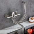 thumbnail image 4 of Two-hole wall-mounted kitchen mixer, kitchen sink mixer with 360 hot and cold water mixer gun, 4 of 4