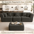 thumbnail image 3 of 110" Modular L Shaped Sectional Sofa, Upholstered Deep Seat Cloud Couch No Assembly Required with Movable Ottoman & 5 Pillows for Living Room,Bedroom,Office (Gray), 3 of 11