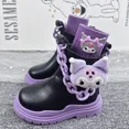 thumbnail image 1 of Botas de felpa de Anime Sanrios Kuromi Hello kittys para niños, botas Martin lindas, botas cortas de PU, zapatos de princesa de dibujos animados, moda Kawaii, 1 of 5