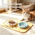 thumbnail image 5 of Silicone Pet Feeding Mat for Dogs and Cats, Non Dog Bowl Mat with Raised Edge Lip, Waterproof Placemat for Floor Carpet, Spill Proof Dishwasher Safe Tray for Pet Food Water 18.7x13.5Inch, 5 of 6
