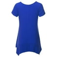 thumbnail image 3 of SSOULM INCH & FIT Women's Round Neck Short Sleeve Asymmetrical Hem Tunic Tank Top. Made in U.S.A, 3 of 5