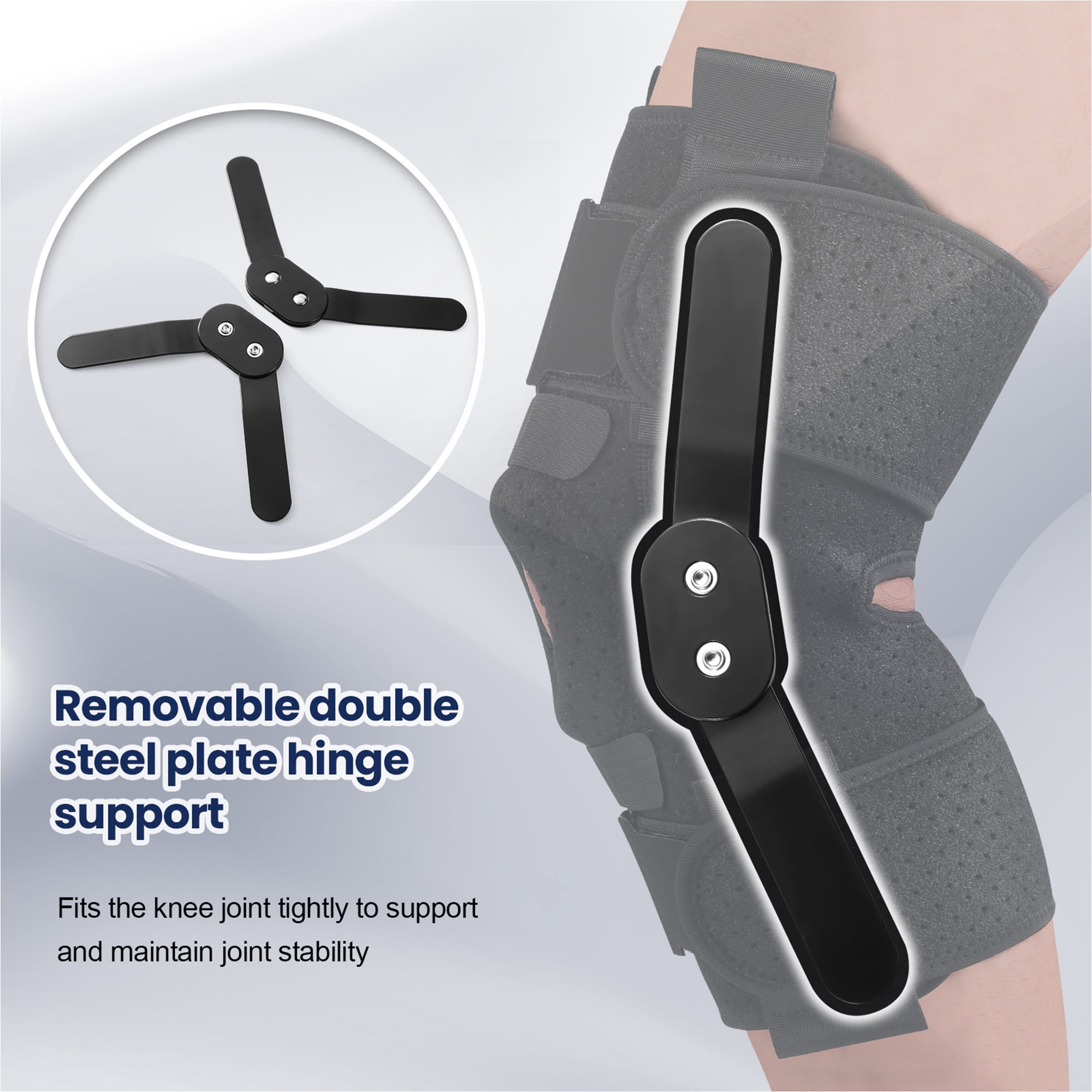 NEENCA Hinged Knee Brace with Side Stabilizers Adjustable Knee Compression Sleeve Relieves Meniscus Tear,ACL,MCL,Knee Support and Knee Pain Relief,Men & Women - M