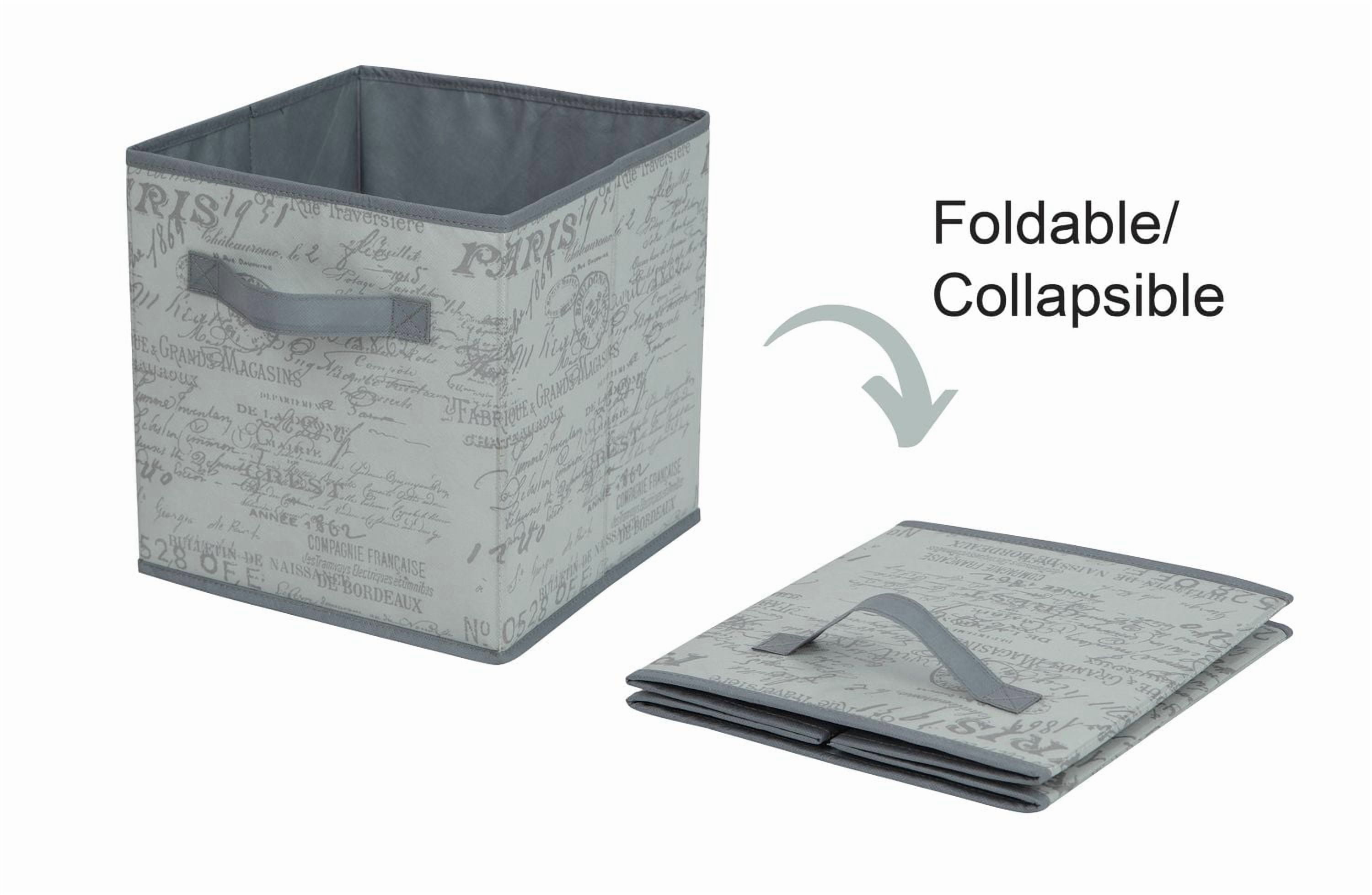 Mainstays Storage Cube Basket Box for Adult, Foldable, Main Materials Are Non Worn Fabric and Paper Card, Perfect for Nursery, Playroom Etc.