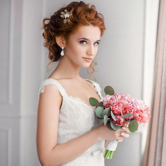 WHAMVOX Golden Zinc Alloy Hair Comb with Durable Leaves Design for Decor 1 Piece