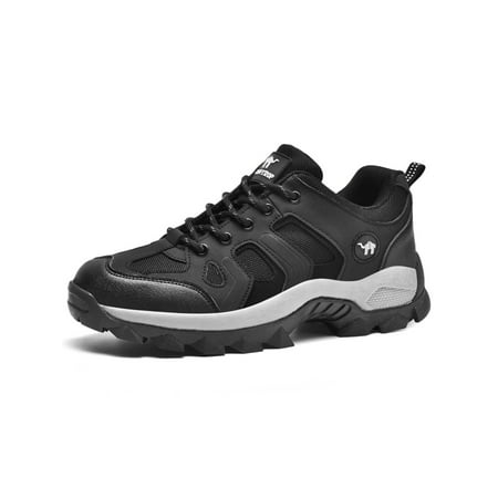

Welliumy Mens Sneakers Lace Up Hiking Shoe Sport Trekking Sneaker Camping Walking Shoes Trail Athletic Outdoor Black 7.5