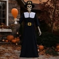 thumbnail image 4 of Thanksgiving Skeleton Costume Set with Giant Drumstick Prop and Pilgrim Style Robe for Halloween Yard Decoration, 4 of 6
