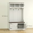 thumbnail image 3 of HOMCOM 3-in-1 Hall Tree with Bench, Coat Rack with Shoe Storage, White, 3 of 10