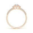 thumbnail image 2 of ANGARA Natural Three Stone Diamond Ring with in 14K Rose Gold for Women (Size-4.1mm | Color-H | Clarity-SI2) | April Birthstone, Birthday, Anniversary, Jewelry Gift for Women | Natural Diamond Ring, 2 of 8
