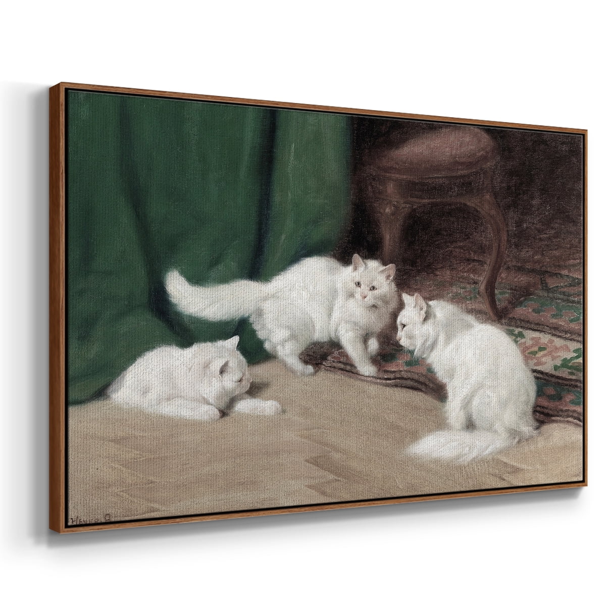 Vintage Animal Print-VI By Wexford Home Framed in Walnut Wood Gallery Wrapped Canvas 27 in. x 41 in.