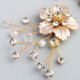 thumbnail image 5 of EeaseMX 1 par de elegantes hebillas de flores para zapatos de novia, accesorio de cristal con perla (dorado), 5 of 7