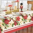 thumbnail image 2 of Elrene Home Fashions Poinsettias Tablecloth, Red and White, 60" x 120" Rectangle, 2 of 5