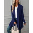 thumbnail image 6 of Gustave Open Front Draped Cardigan for Women Casual Long Sleeve Duster Cardigans Lightweight Solid Sweater Outwear "Navy Blue, M", 6 of 6