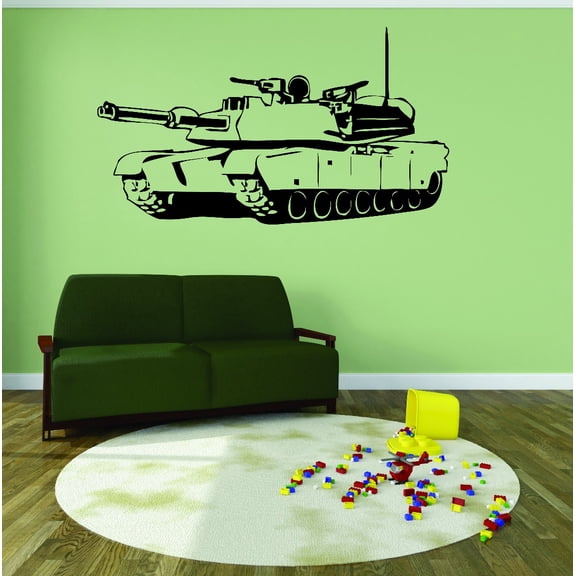 Custom Decals Army War Fighting Tank Silhouette 20x30"