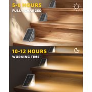 2 Pack Solar Stair Lights Outdoor, 10 Lighting Modes RGB & Warm White Step Lights, IP65 Waterproof Decorative Solar Powered Lights for Stairs, Pathway and Backyard