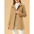 thumbnail image 6 of INSPIRE CHIC Women's Peter Pan Collar Double Breasted Winter Long Trench Pea Coat XL Khaki, 6 of 8