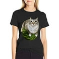 thumbnail image 6 of Cute Cat & Watermelon Print T-shirt Playful Summer Style, 6 of 10