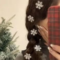 thumbnail image 4 of Sparkly Rhinestone Snowflake Hair Clip, Metal Alligator Design, Festive Accessory for Christmas Parties, 4cm Diameter, 4 of 8