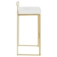 thumbnail image 3 of LumiSource Fuji Gold Barstool Set (2) - White Velvet, 34" Stackable Bar Stools for Kitchen &amp; Home Bar. Glam Design, Easy Storage., 3 of 6