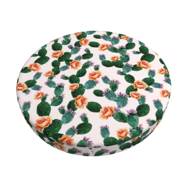 Easygdp Cactuses Print Easy To Install Bar Stool Covers&Stool Covers Round&Elastic Stool Cover, Barstool Covers,Washable&Bottom With Elastic Edge-14 inch