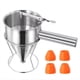 thumbnail image 1 of Embudo Dispensador de Acero Inoxidable de 1200 Ml con 4 Rejillas para , Ideal para Preparar Masa para Cupcakes, Panqueques y Albóndigas de Pulpo. Herramientas de Cocina., 1 of 5