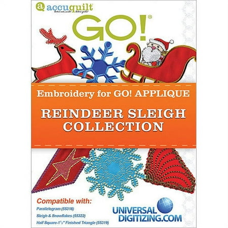 GO! Universal Embroidery, Reindeer Sleigh Collection