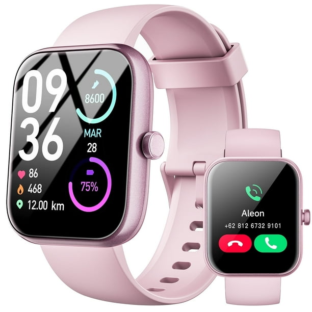 STA Reloj Inteligente, Pantalla Táctil HD 2.01", Llamada Bluetooth, IP68, 180+ Modos Deportivos,Rosa